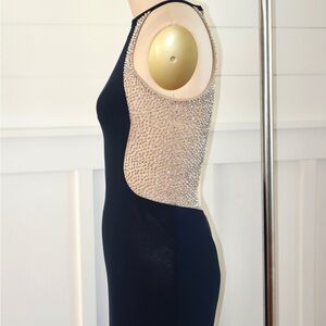 Elegant Black and Silver Embellished Dress